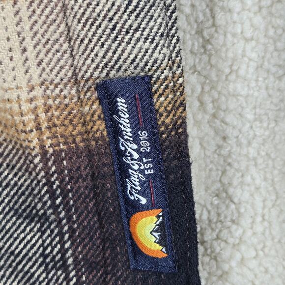 Flag & Anthem Sherpa Lined Flannel Jacket Men’s XL Brown Plaid Shacket - Picture 7 of 12